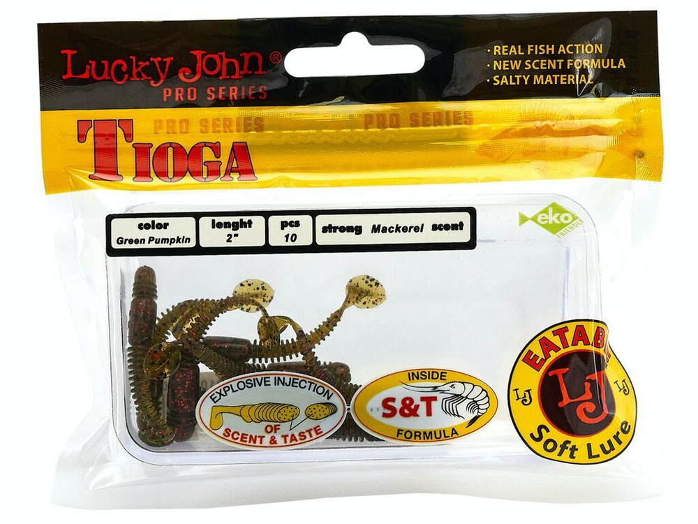 Виброхвосты съедобные LJ Pro Series TIOGA 2.0in (5 см), цв. PA03, 10 шт.