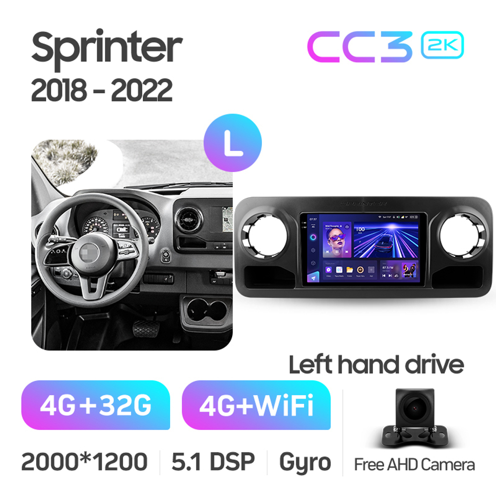 Teyes CC3 2K 9"для Mercedes-Benz Sprinter 2018-2022