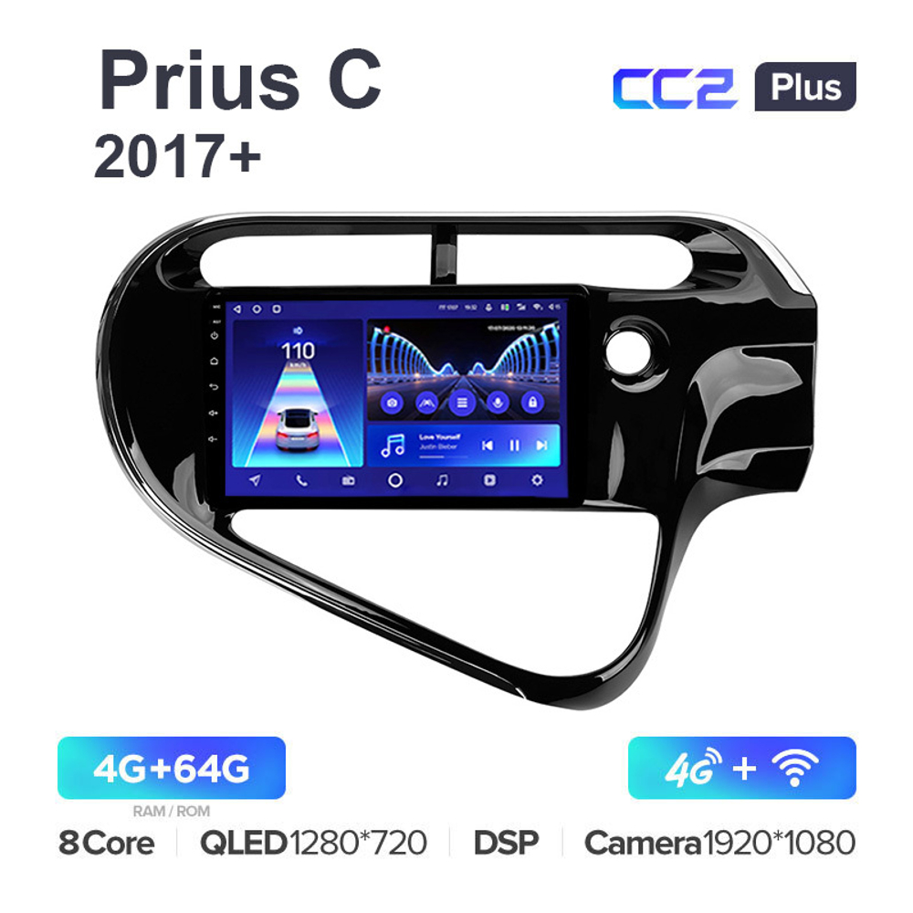 Teyes CC2 Plus 9"для Toyota Prius C 2017+ (прав)