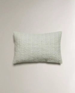 ZARA HOME НАВОЛОЧКА ДЛЯ ДЕКОРАТИВНОЙ ПОДУШКИ С ДЕКОРАТИВНОЙ СТРОЧКОЙ, СИНИЙ
