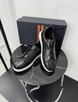 Кеды Ermenegildo Zegna из кожи крокодила