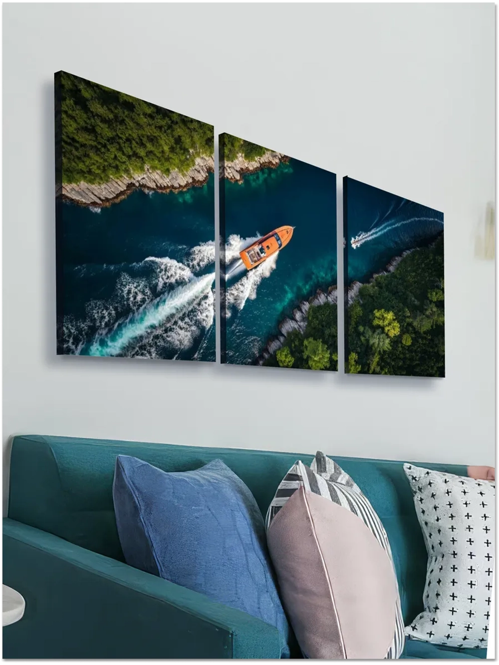 Картина Встреча на реке модульная 50x70см 3шт.