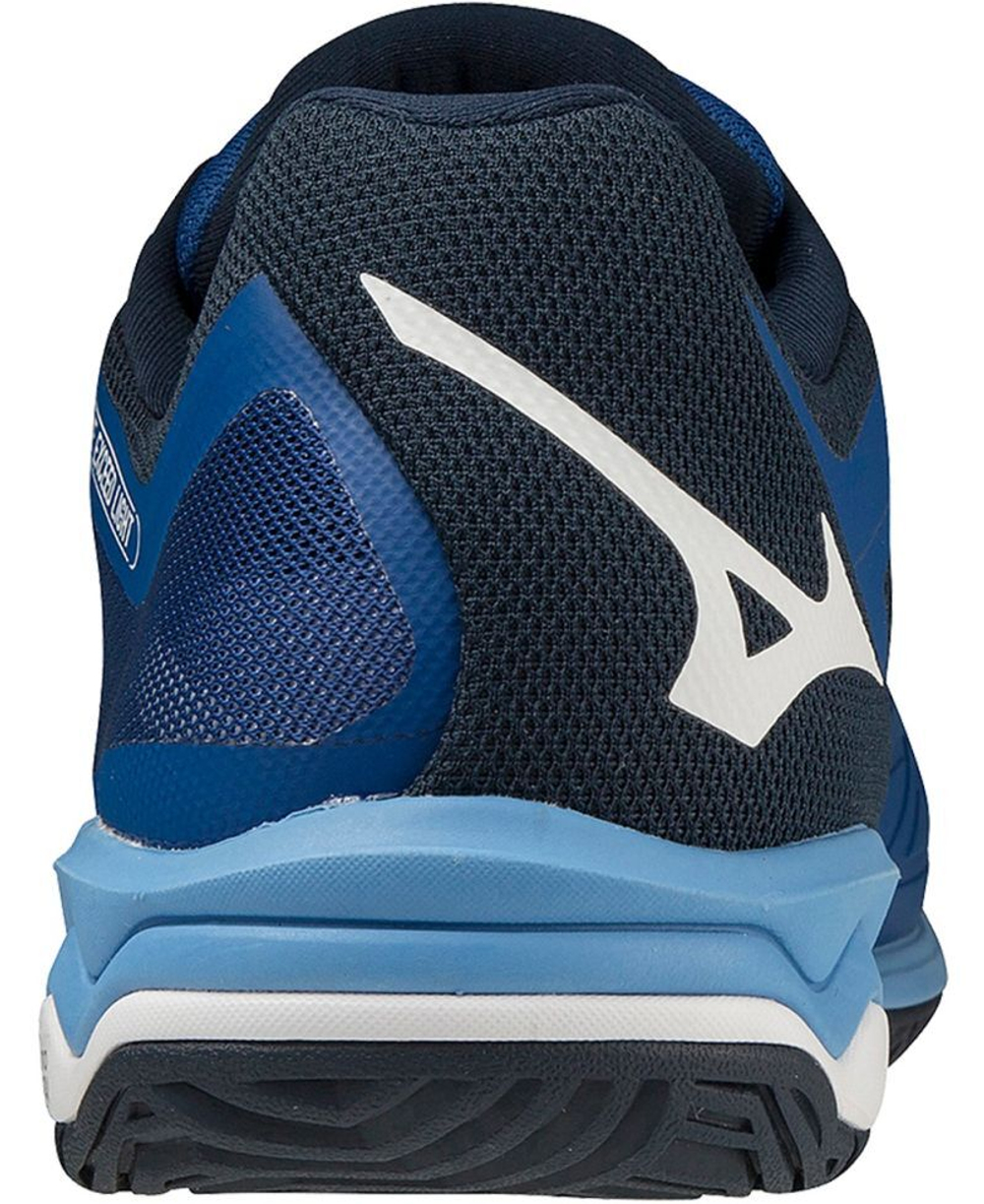 Мужские кроссовки теннисные Mizuno Wave Exceed Light AC - white/cherry tomato/moroccan blue