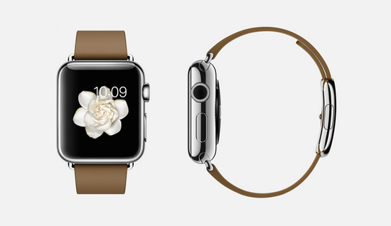 Часы смарт Apple Watch 38мм (коричневый кожаный с современной пряжкой)