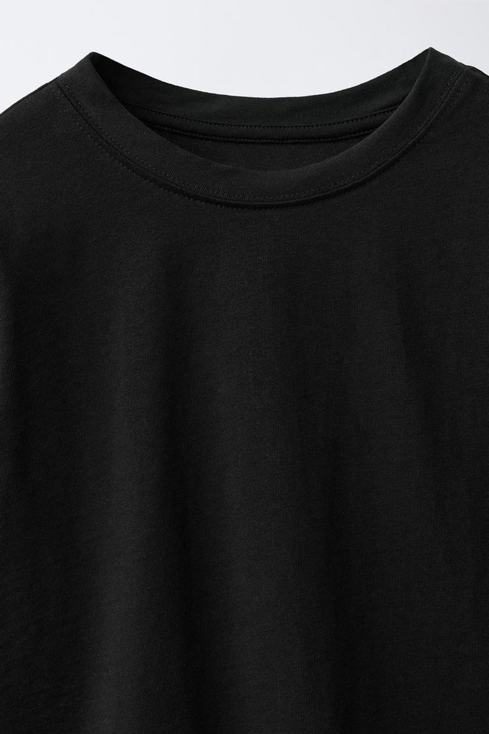ZARA ОДНОТОННЫЙ ЛОНГСЛИВ, ЧЕРНЫЙ