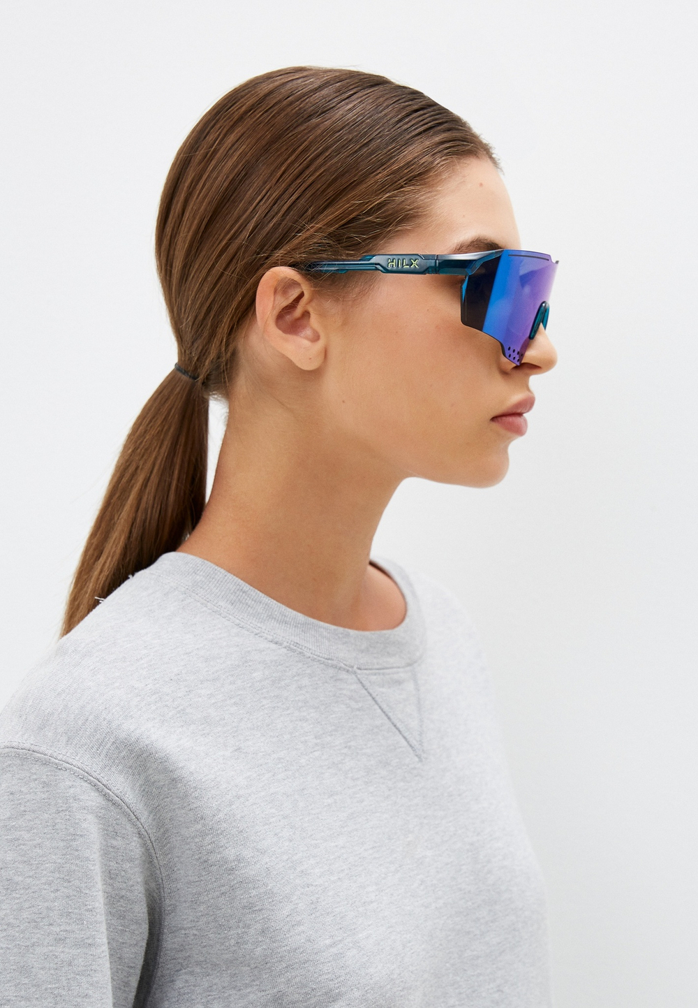 Спортивные очки с диоптриями HILX Gladiator (L) / Shiny Crystal Dark Green / Blue Mirror Lens