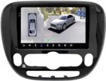Магнитола для KIA Soul 2 2014-2019 (климат на ШГУ) - FarCar BX9-360-7002CL16 монитор 9.5" 2K QLED на Android 13, Быстрая, CarPlay, 4G SIM-слот, 4 камеры в комплекте