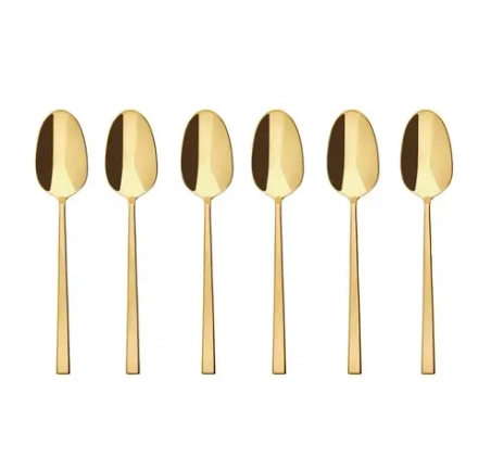 Sambonet Набор из 6 ложек для эспрессо Rock PVD Gold 52762GA7