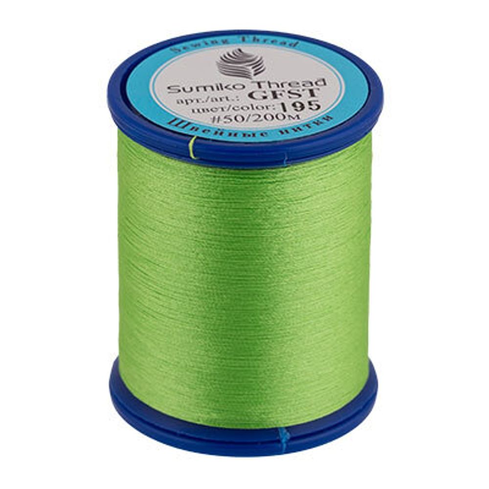 Нитки вышивальные SumikoThread 200 м, (219 ярд), 195 ярко-салатовый