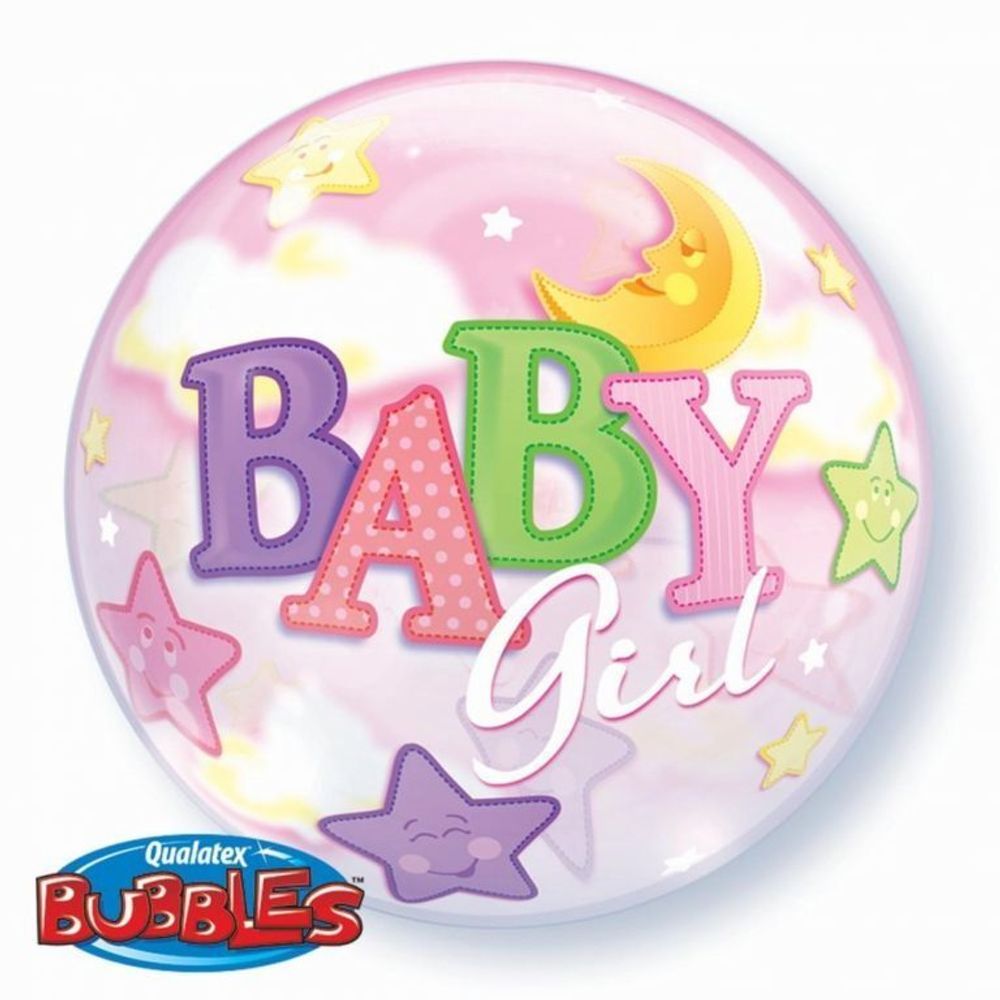П BUBBLE 22" Луна и Звезды Девочка