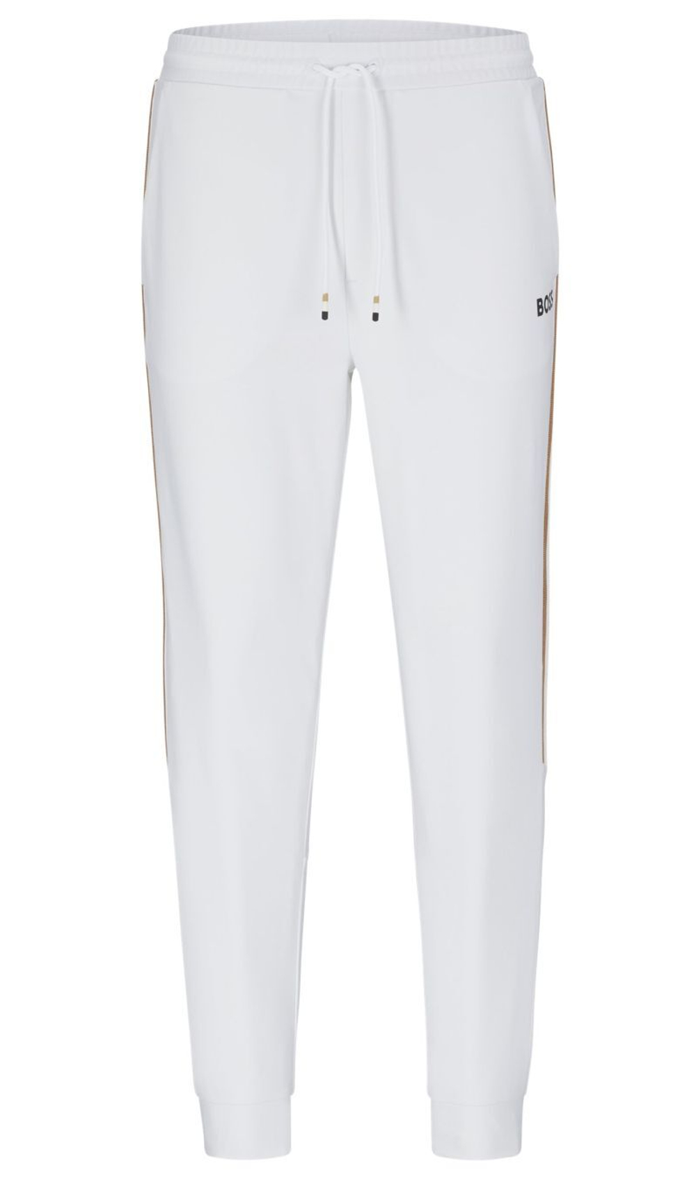 Мужские теннисные штаны BOSS x Matteo Berrettini Tracksuit Bottoms with Stripes and Logo - white