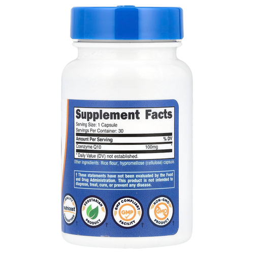Nutricost, CoQ10, 100 мг, 30 капсул