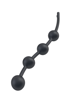 Анальные шарики Mystim Booty Garland S, электростимуляция, силикон, черные, 14 см,  3,5 см