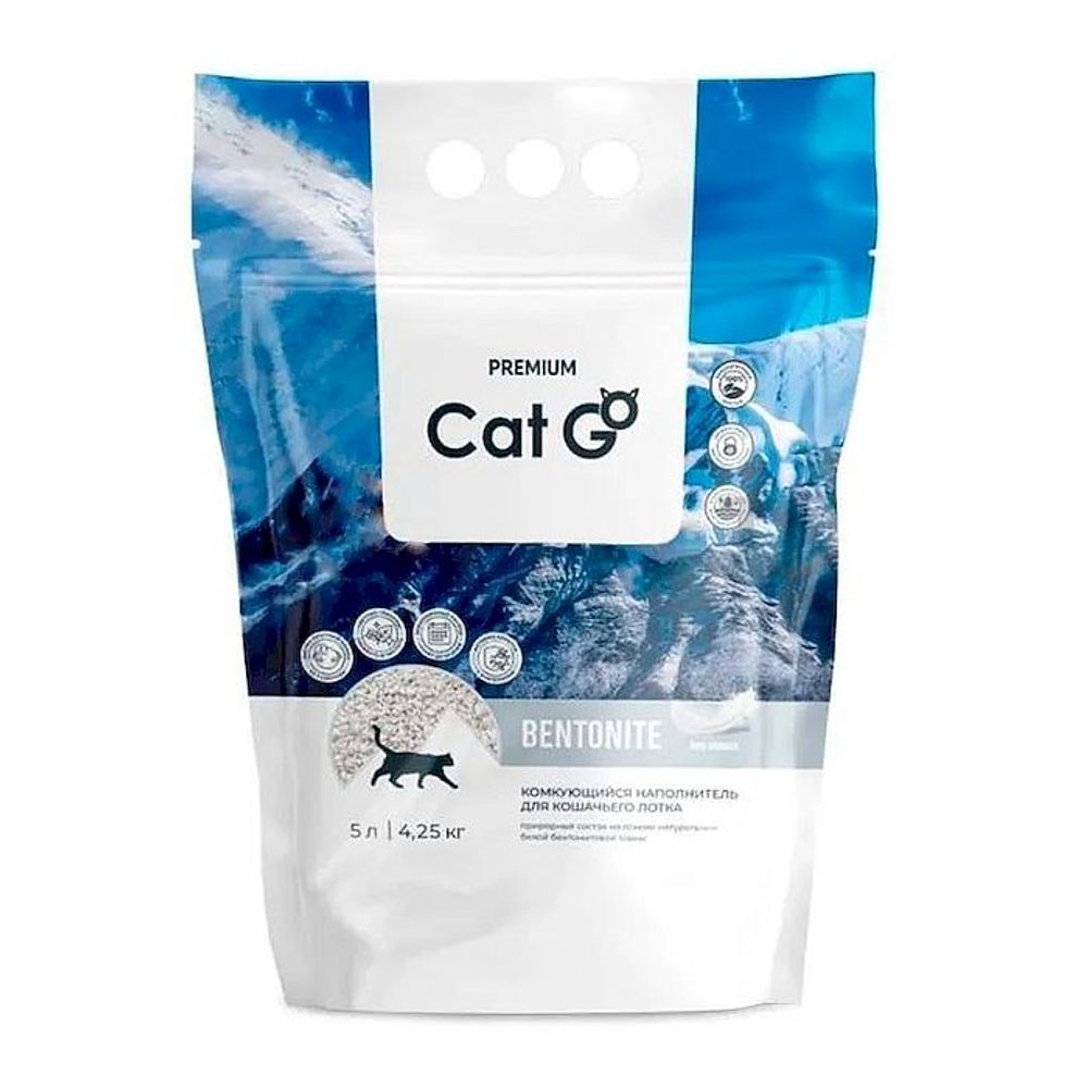 Наполнитель для кошачьего туалета Cat Go BENTONITE Комкующийся, Пакет 5 л Наполнитель для кошачьего туалета Cat Go BENTONITE Комкующийся, Пакет 5 л