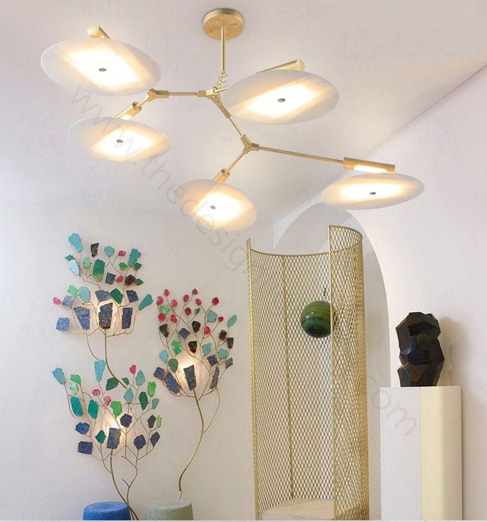 Ceiling design lamp  Branching Discs by Lindsey Adelman (5 lampshades,  Gold)
