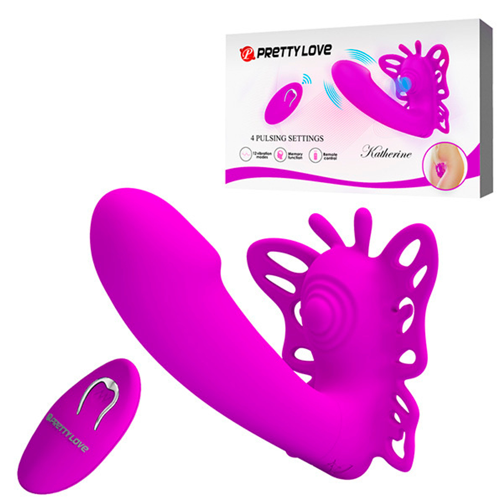 Лиловый вибратор-бабочка для стимуляции точки G Pretty Love Katherine BI-014849W