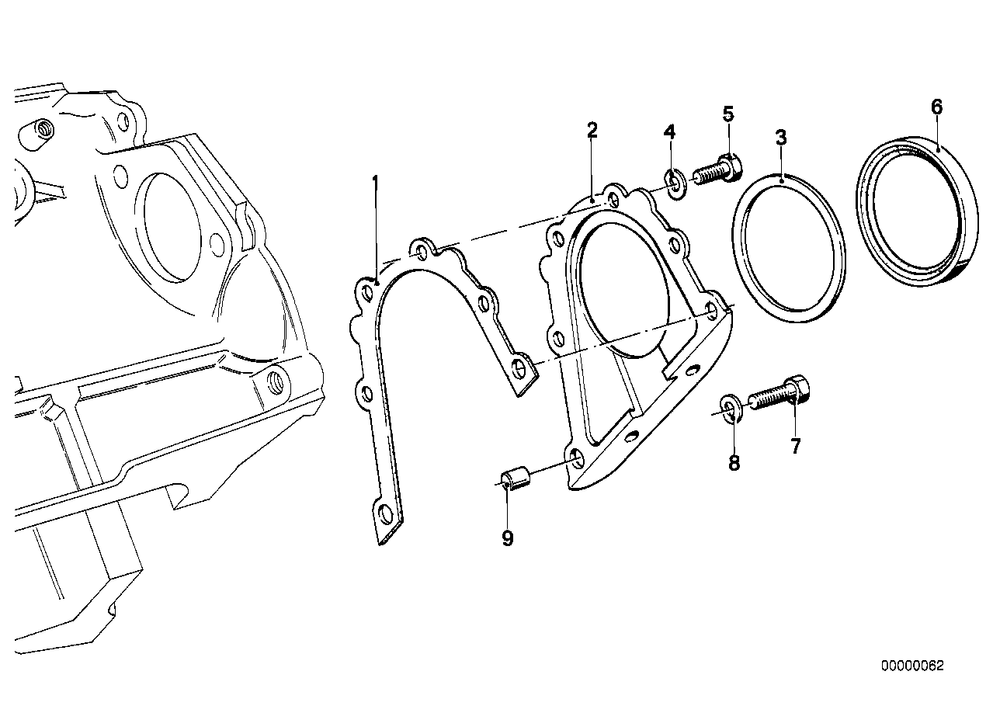 BMW E30 Уплотнитель детали двигателя