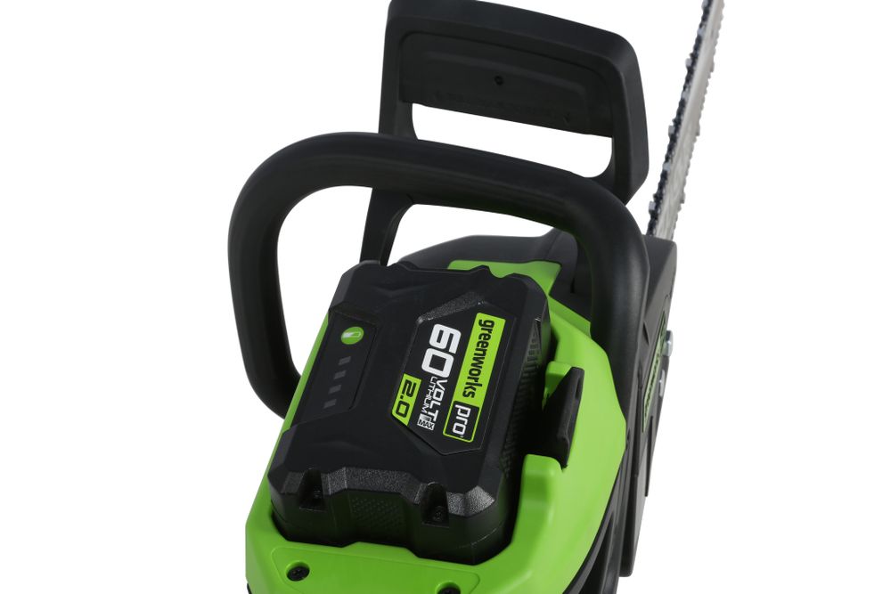 Цепная пила аккумуляторная Greenworks GD60CS25k5 Арт. 2008907U2G, 60V, 40 см, бесщеточная, 2500 Вт, с 2хАКБ 5 Ач. и ЗУ