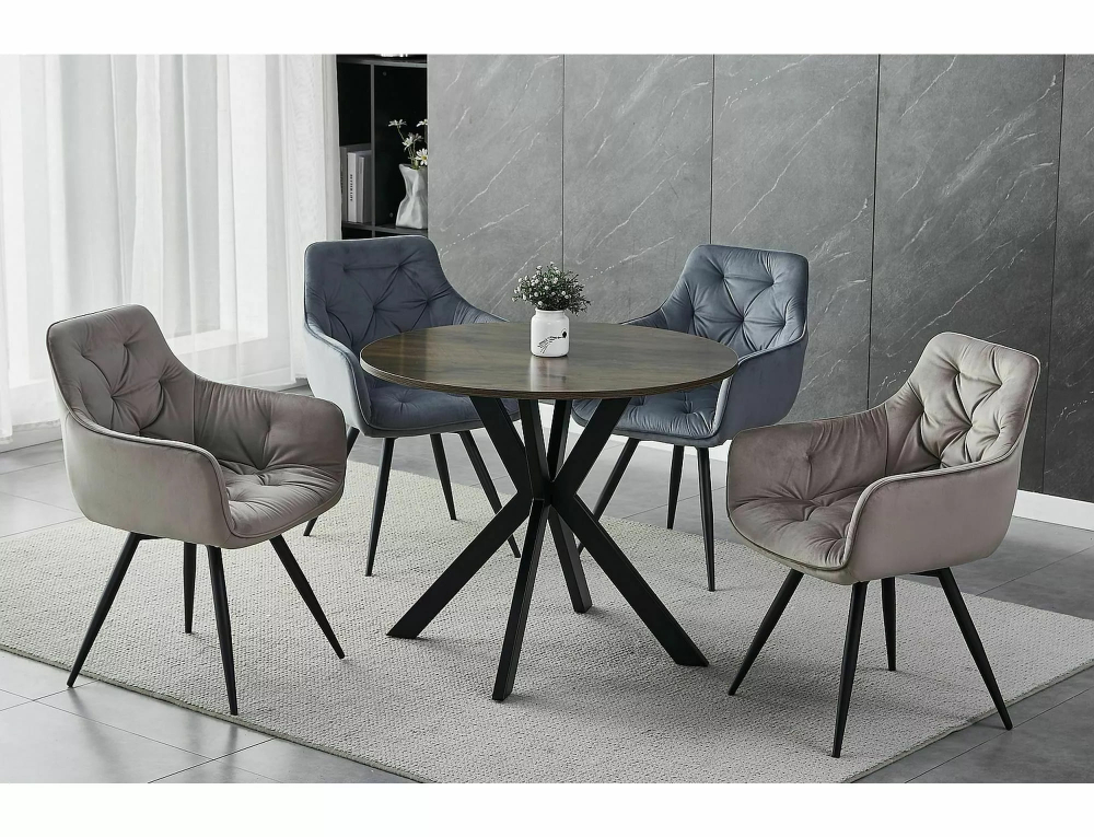 Стул SIGNAL MANGO Velvet Bluvel 40 темно-бежевый/черный, поворотный