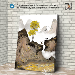 Картина karTTina "ОЛЕНИ НА УТЁСЕ", 150 см х 70 см
