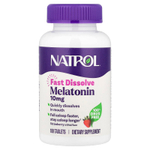 Natrol, Мелатонин, быстро растворяющийся, максимальная эффективность, клубника, 10 мг, 100 таблеток