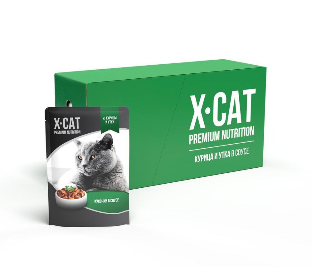 Консервы для кошек X-CAT курица и утка 85 г Консервы для кошек X-CAT курица и утка 85 г