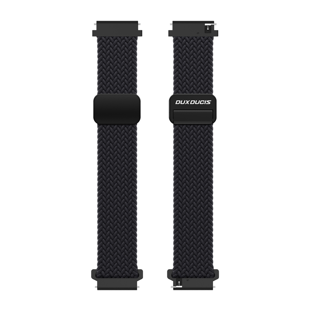 Эластичный ремешок черного цвета (Midnight) от Dux Ducis для смарт часов Samsung Galaxy Watch 3, 4, 5, 6 и 7 (размер крепления 20мм), серия Strap (Mixture Pro Series)