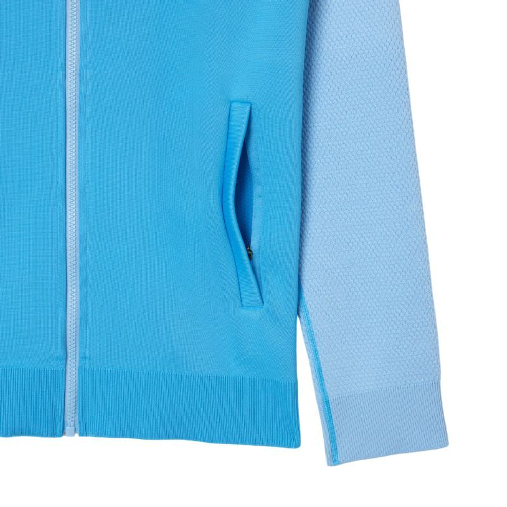 Мужская теннисная кофта Lacoste Tennis x Novak Djokovic Jacquard - небесный