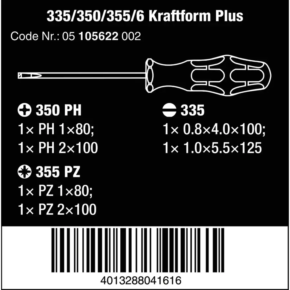 Набор отвёрток с подставкой Kraftform Plus Lasertip WERA 05105622001