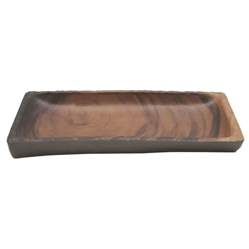 Блюдо 41*18*4 см прямоуг. с бортом African Wood пластик меламин P.L. Proff Cuisine