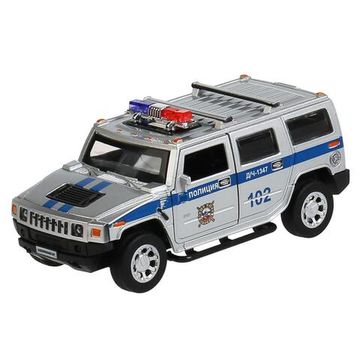 Машина металл HUMMER "hummer H2 полиц"дл12 см,откр дв,баг,инерц,сереб,в кор Технопарк