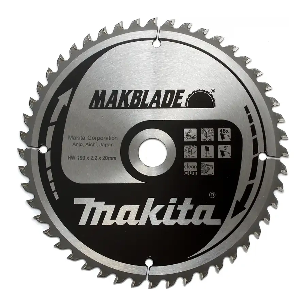 Диск по дереву MAKBLADE 190х20 мм /48T; 5° Makita B-35271