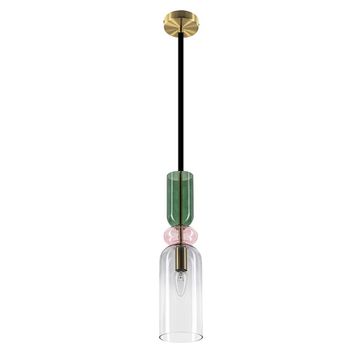 Подвес 1*E14 CL244011 прозрачный / розовый / дымчатый / зеленый TENDY Citilux