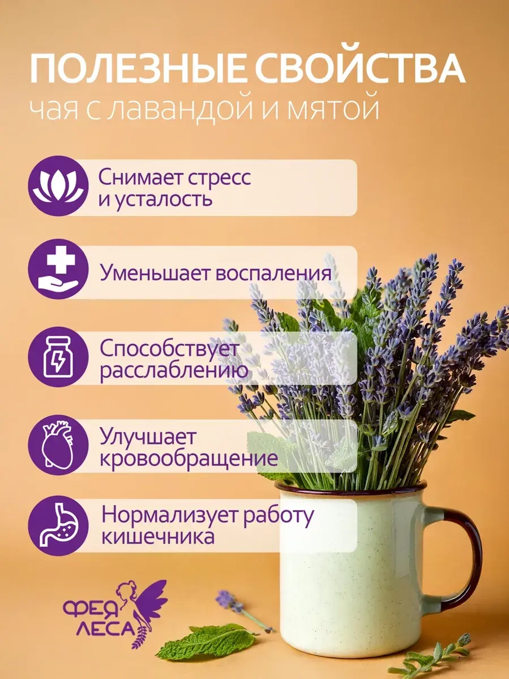 Иван-чай ферментированный с лавандой и мятой