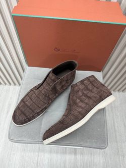 Ботинки Loro Piana Open Walk из нубукового крокодила