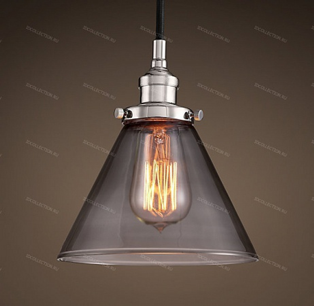 Потолочный светильник 20TH C. FACTORY FILAMENT SMOKE GLASS FUNNEL Restoration Hardware