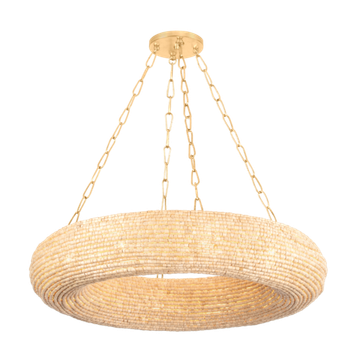 Corbett Lure Chandelier, 91 cm, Vintage Gold Leaf