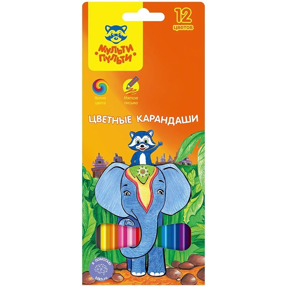 Карандаши 12цв. "Цветочек" пластиковые, незаточен. (Мульти-Пульти)