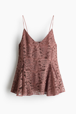 Кружевной топ с баской - H&M