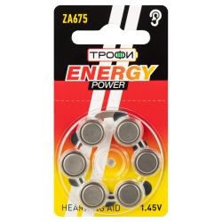 Батарейки Трофи ZA675-6BL ENERGY POWER Hearing Aid | Трофи