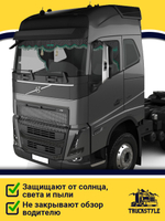 Ламбрекен с косынками стеганые Volvo (экокожа, черный, зеленая лапша)