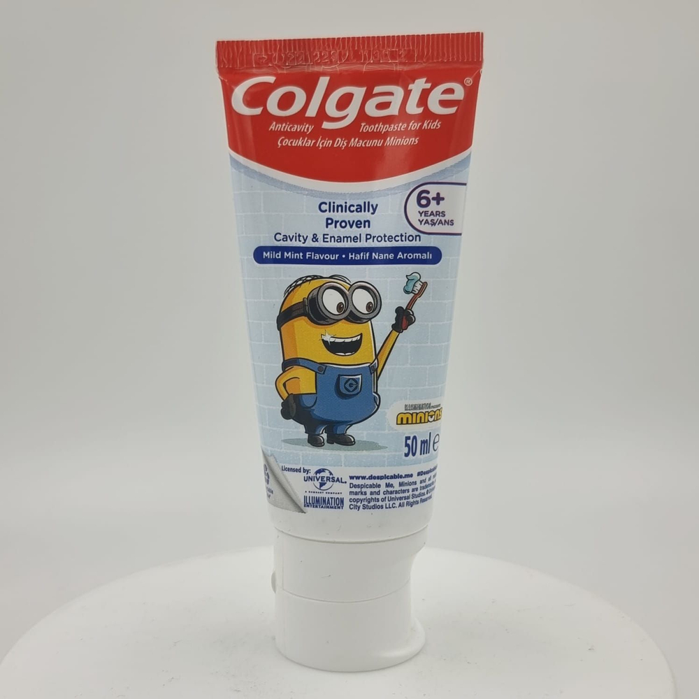 Зубная паста для детей Minions 6+, с фтором, кальцием и аргинином, со вкусом нежной мяты 50 мл