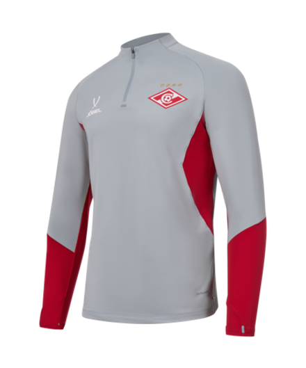Джемпер тренировочный Jögel PREMIER PerFormDRY Spartak Training Zip Top, серый/темно-красный