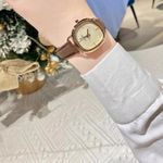 JULIUS JL Japanese Style Magazine Quartz Movement Leather Strap Watch Women"s Watch Yellow Watch Dial
