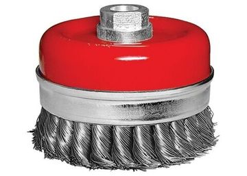 Щетка для УШМ Heavy Duty, 80 мм, М14, Чашка, крученая проволока 0,5 мм Matrix 74670