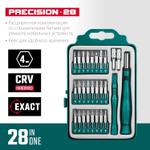 KRAFTOOL Precision-28, 28 предм., отвертка для точных работ (25677)