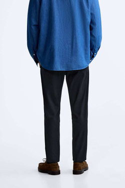 ZARA БРЮКИ SLIM FIT COMFORT, МОРСКОЙ СИНИЙ