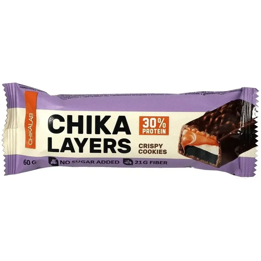 Батончик глазированный CHIKLAB с начинкой хрустящее печенье 60гр