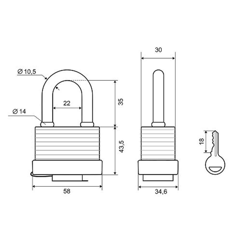 Замок навесной PALLADIUM 905WP-50