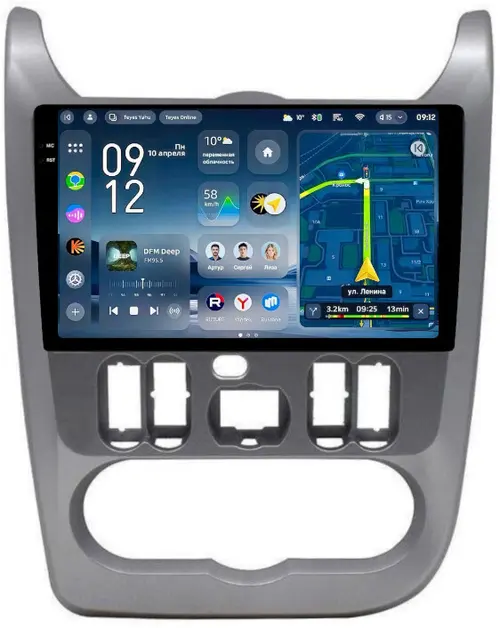 Магнитола для Renault Logan 1 2009-2014, Sandero 1 2010-2014 - Teyes CC4-PRO монитор 9.5" 2K QLED на Android 13, Быстрейшая, Snapdragon 778G, ИИ, CarPlay, DSP, 4G SIM-слот